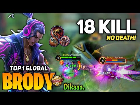 War Axe Still Brody Best Build? 18 Kills 0 Death [ Top 1 Global Brody ] By Dikaaa. - Mobile Legends