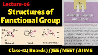 Alcohol, Phenol and Ethers 06 | Structures Of Functional Group | Class-12th | JEE/NEET/CBSE