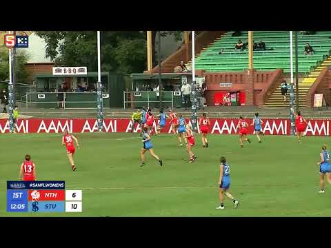 Hostplus SANFLW GF - Sturt's Abbey Rigter soccers off the ground