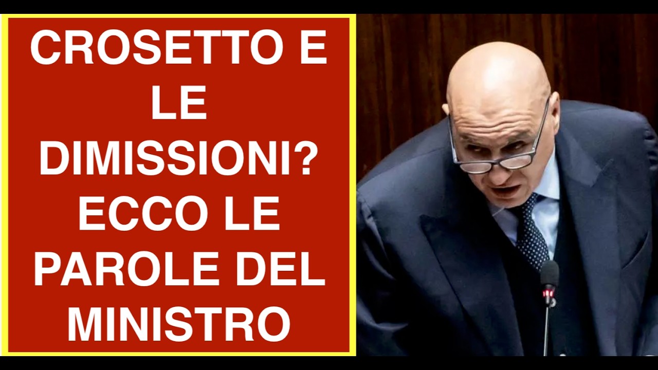 CROSETTO E LE DIMISSIONI? ECCO LE PAROLE DEL MINISTRO