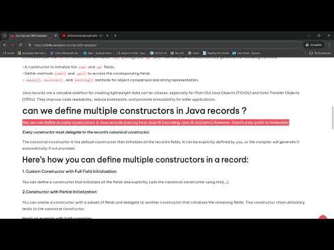 Java Records Latest Java Feature|| Records In Java