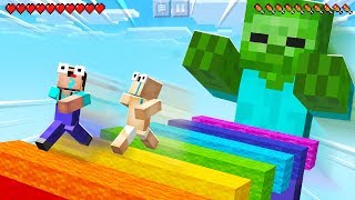 ESCAPE THE GIANT ZOMBIE in MINECRAFT PARKOUR!