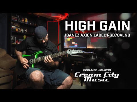 HIGH GAIN: Ibanez RGD70ALNB Axion Label 7 String Guitar Demo