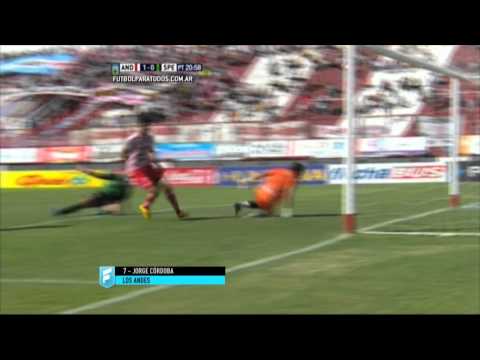 Gol de Córdoba. Los Andes 1 - Sp. Estudiantes 0. Fecha 11. Primera División 2015. FPT.