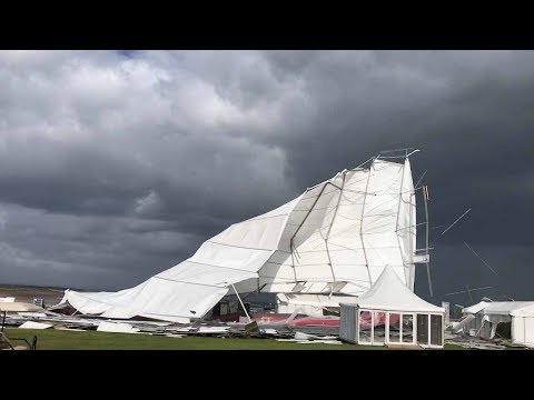 Giant Marquee Tent Blown Away By  Storm Ali In Scotland