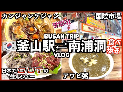 [Viagem para a Coreia 2023 Estação Busan para Nampo-dong 🇰🇷 Caminhada gastronômica padrão] Mingau de abalone, Ganjang Gejang, fígado cru, Yukhoe 🎄Natal Gwangbok-ro Fashion Street Street Bra Estação Busan Nampodong