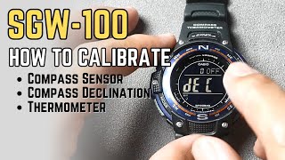 Casio SGW100 / SGW-100 Kalibrierungsanleitung – Doppelsensor: Kompasspeilung, Deklination, Thermo...
