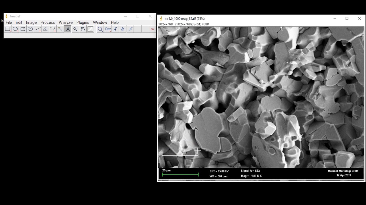 SEM Image scale placement and labeling  using Image J