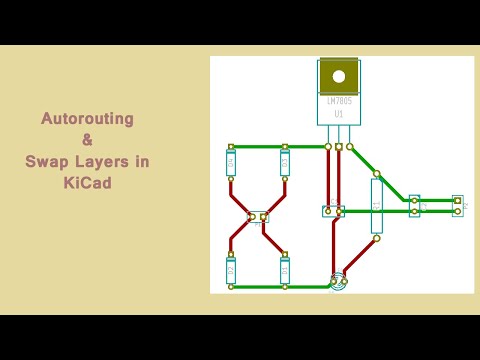 PCB Track Auto routing & Swap copper layers in KiCad software.