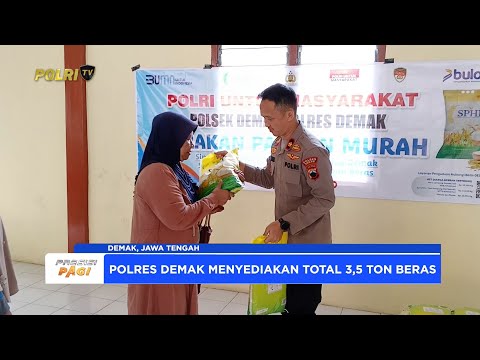 POLRES DEMAK GELAR PASAR MURAH, BERAS 5 KILOGRAM DIJUAL RP57.500/KG