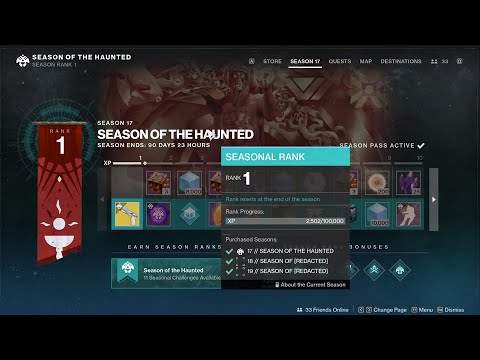 Season of the Haunted - All Season Pass Rewards & Seasonal Challenges Quick Preview [Destiny 2]