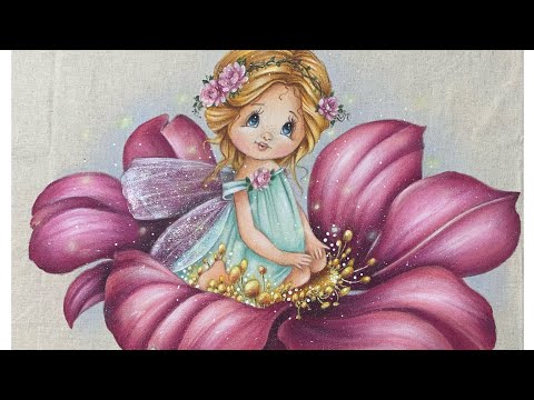 Pintura em tecido - Fadinha(como pintar rostinho e cabelo) parte 1