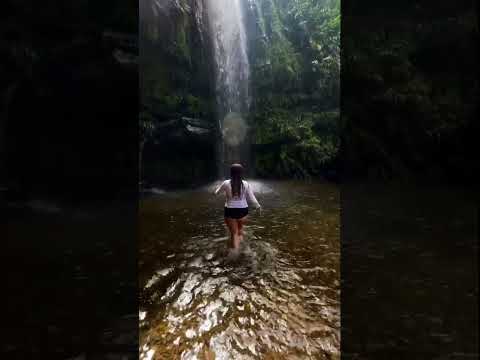 Colorful swimming in the waterfall #wet#girls#18+