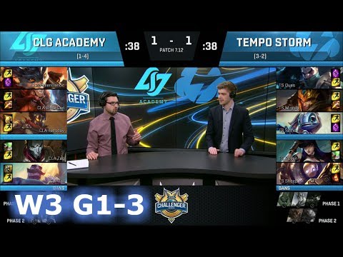 CLG Academy vs Tempo Storm (w/ Freeze & Selfie) Game 3 | Week 3 S7 NA CS Summer 2017 | CLGA vs TS G3