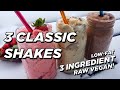 3 Classic Raw Vegan Ice Cream Shakes Chocolate Vanilla Strawberry Quick Easy Healthy Recipes