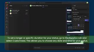 How to customise your Teams status and its duration.