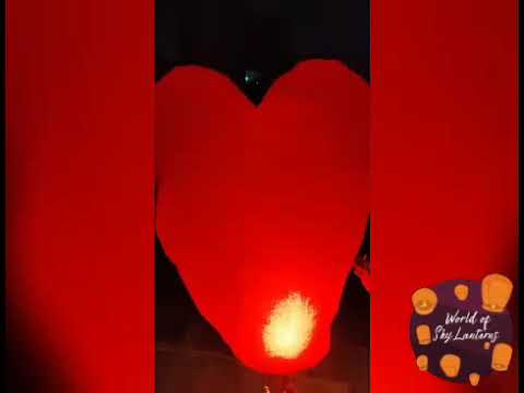 High quality fire retardant heart shaped sky lantern, size: ...