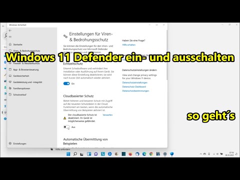 Windows 11 Defender aktivieren einstellen und deaktivieren