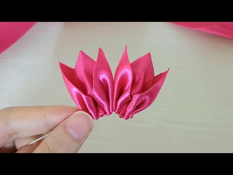 Super Easy Ribbon Flower Making Tutorial - Hand Embroidery Design - Amazing Ribbon Tricks