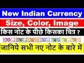 New Indian Currency Rupees Note Color Size Back Side Rs 10 20 50 2000 500 100 200 Note