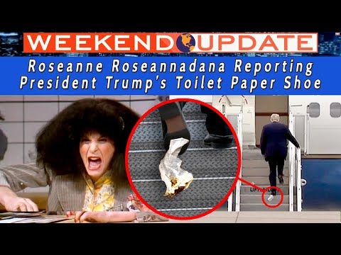 Trump's Toilet Paper Shoe - Roseanne Roseannadana Reporting