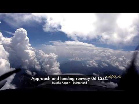Landing at Buochs airport Switzerland diamond DA42