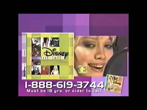 Disneymania 2 commercial slate showcasing Disney Channel Circle of Stars and Raven-Symoné mentions