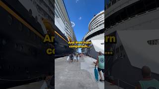 Disney and Norwegian, comparison of their ship horns.  #cruise #disney #ncl #horn #funny #ocean