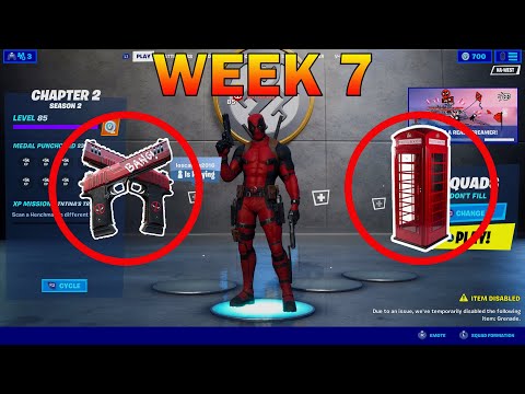 Fortnite DEADPOOL WEEK 7 CHALLENGES: 2 PISTOLS + Superheroes! How to Get Deadpool