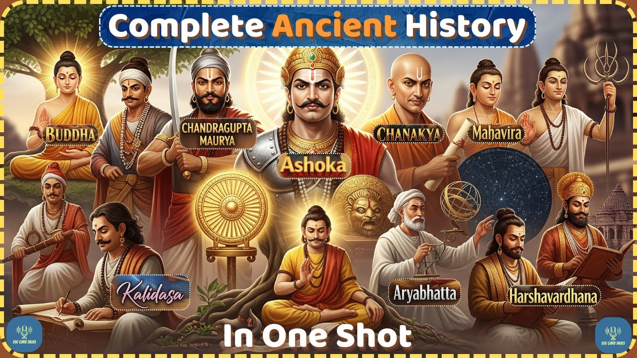Complete Ancient History in One Video!🛕|| One Shot (Stone Age to Gupta Era) for SSC, UPSC, PCS