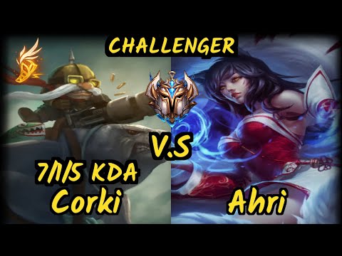 Theusma (CORKI) vs AHRI - 7/1/5 KDA MID CHALLENGER GAMEPLAY - BR