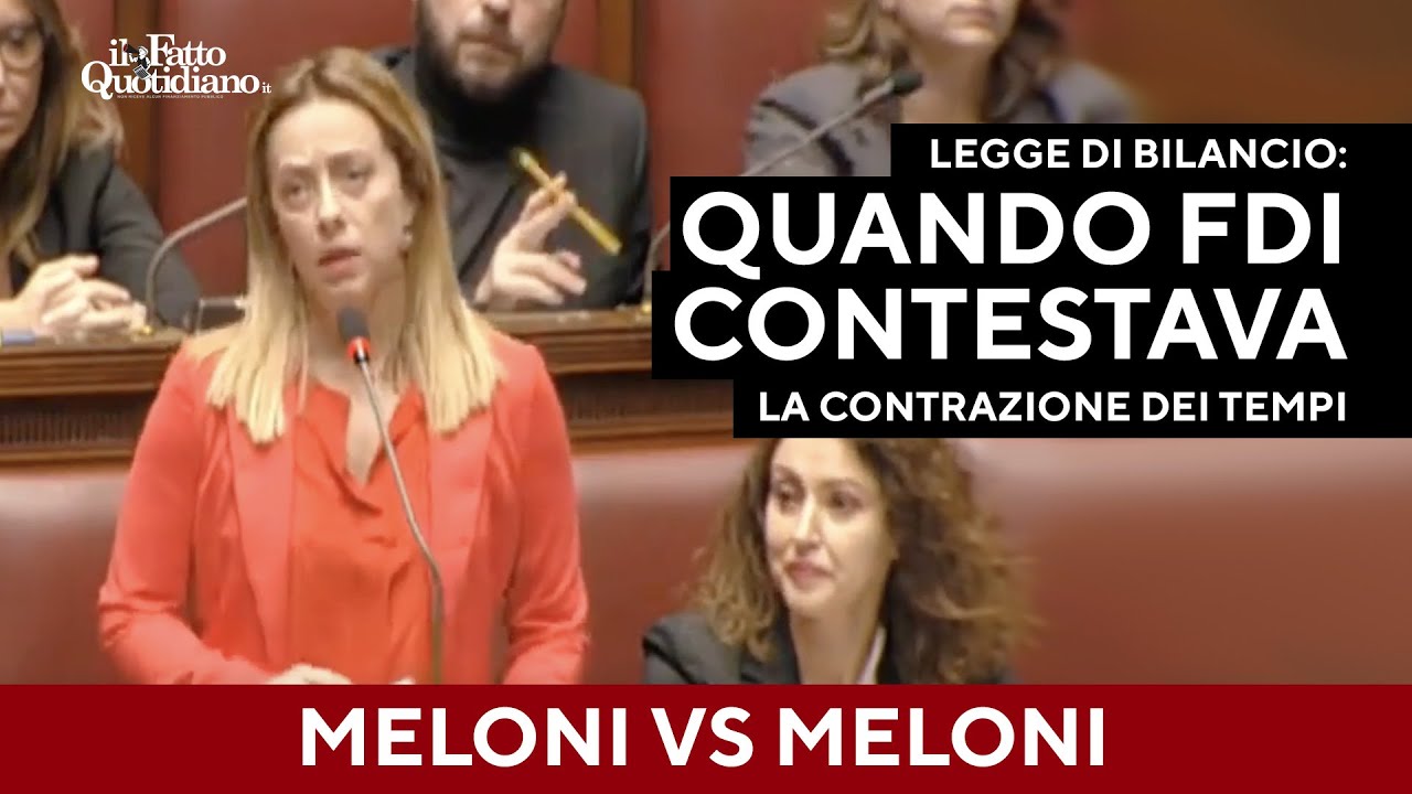 Manovra, quando Meloni contestava la compressione dei lavori parlamentari
