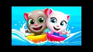 ГОВОРЯЩИЙ ТОМ АКВАПАРК #3 ДРУЗЬЯ Анджела Хэнк Бен и Джинджер мультик игра