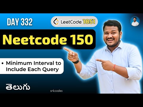 Leetcode 1851: Minimum Interval to Include Each Query in Telugu | Line Sweep, Min-Heap | srkcodes