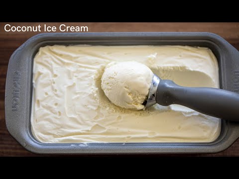 HOMEMADE COCONUT ICE CREAM - 5 Ingredients Only! No Ice Cream Machine!