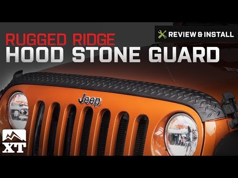 Jeep Wrangler Rugged Ridge Black Body Armor Hood Stone Guard (2007-2017 JK) Review & Install