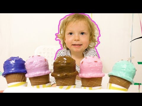 Olya plays new Ice Cream Set - Family Fun Playtime!!!