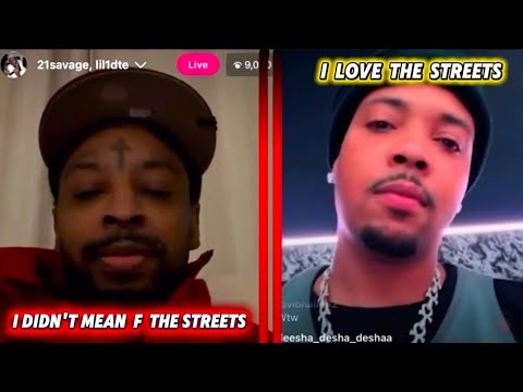 21 Savage LIVE Him And G HERBO No Longer Support F The Streets Movement 😱 (STUDIO GANGSTA)