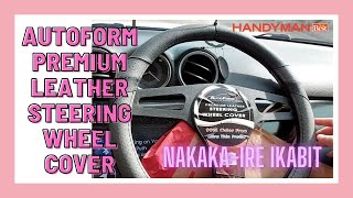 HANDYMAN AUTO FORM PREMIUM LEATHER STEERING WHEEL COVER MEDIUM SIZE 380-385mm INSTALLATION ON VITARA
