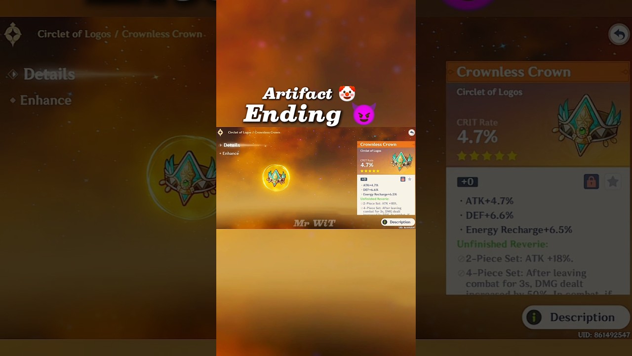 Artifact 🤡 Ending 😈#genshinimpact #genshin #artifacts