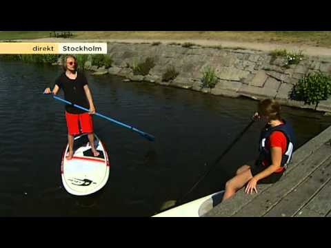 Nya trenden: stå upp och paddla - Nyhetsmorgon (TV4)