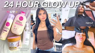 24 HOUR GLOW UP 🧖🏻♀️ Everything Shower, Haircut, Skincare & Wellness Reset