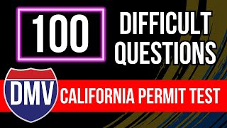 California DMV Permit Practice Test 2024 Real Written Exam (100 Difficult Questions)