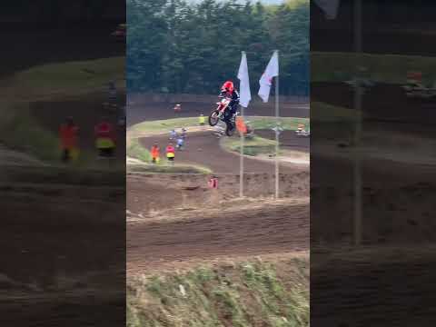 I sent the finish jump at mildenhall mx to the moon 🚀 #motokids #ktm50