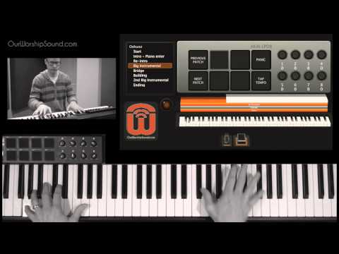 Oceans keyboard cover with Mainstage (Hillsong United)