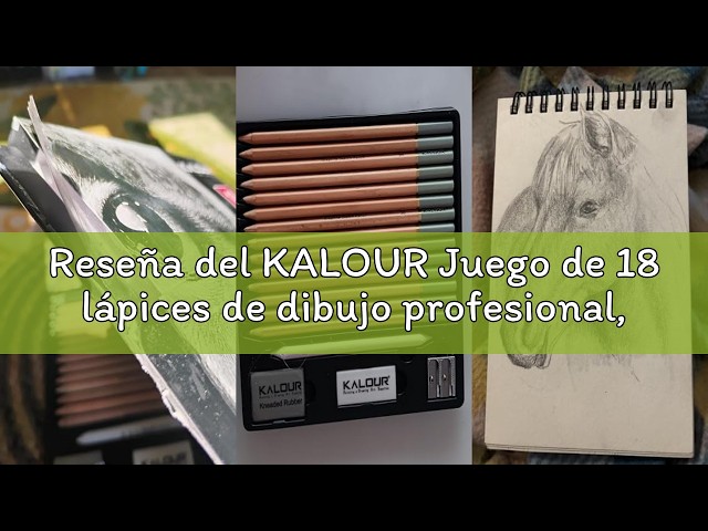 Vídeo relacionado con KALOUR Juego de 18 lápices de dibujo profesional, incluye lápices 5H a 12B, borrador de vinilo, borrador amasado, sacapuntas y tocón de mezcla de papel, ideal para artistas y principiantes