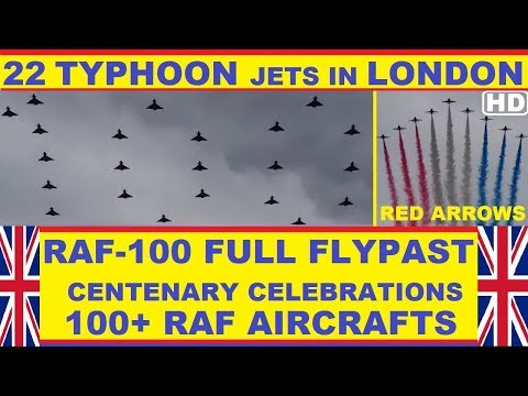 RAF 100 Full Flypast | Over 100 RAF Aircraft | Red Arrows | Thrilling Spectacle Never Seen Before