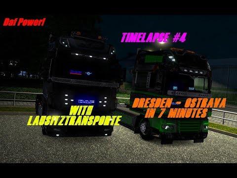 Euro Truck Simulator 2 ♦ TIMELAPSE ♦ Dresden - Ostrava in 7 Minutes! [Night Drive]
