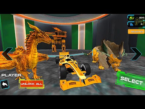 Dragon Formula Car Lion Robot Transformation Game - Android Gameplay