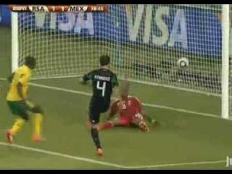 Rafael Marquez  goal 1-1 MEXICO v SOUTH AFRICA first match World Cup 2010